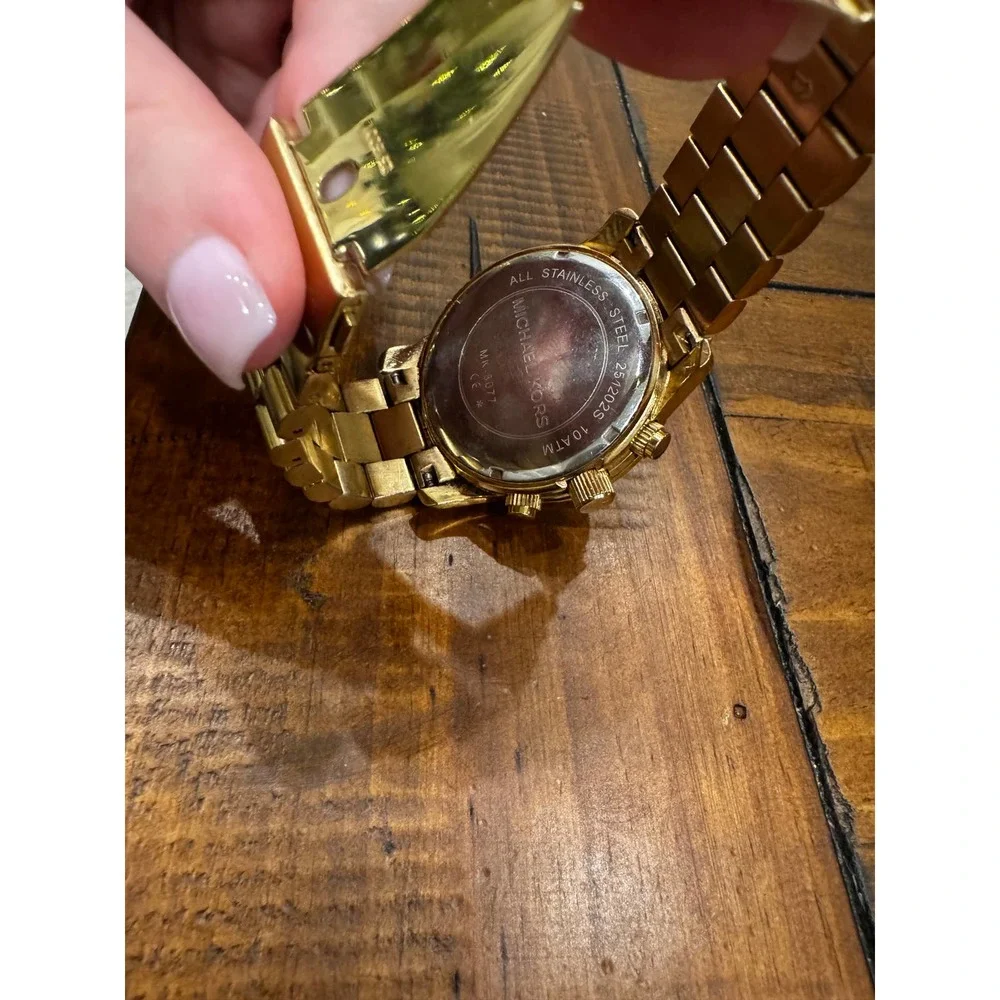 Michael Kors Gold Colored Stainless Steel Watch Model 8077
